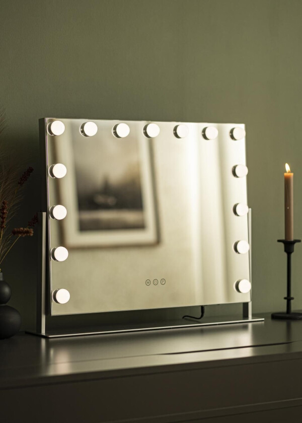 Kaila Sminkespeil Soft Corner Led Sølv 60x52 Cm