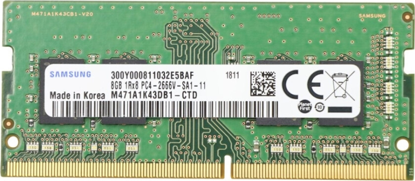 - DDR4 - modul - 8 GB - SO DIMM 260-pin - 2666 MHz / PC4-21300 - 1.2 V - ikke-bufret - ikke-ECC - for IdeaPad L340-15IRH Gaming S145-14 S145-15 S740-15 ThinkPad E14 E15 V14 V15