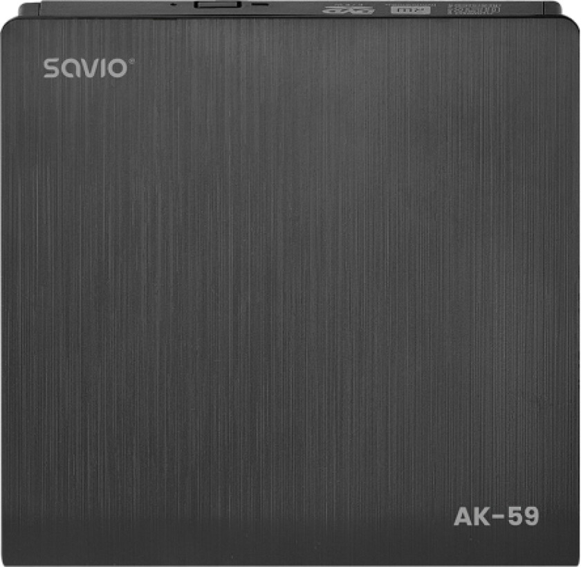 AK-59 External slim CD/DVD Recorder R/RW - USB-C/USB-A black, Sort, Stasjonær PC/laptop, DVD±RW, USB Type-C, DVD+RW, DVD+RW DL, DVD-RW, DVD-RW DL, 24x