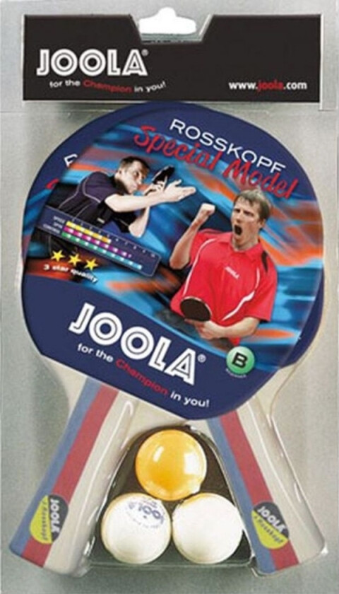 Joola bordtennisracket, 2 racketer, 3 baller