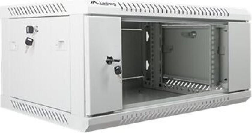 - Rack skap - veggmonterbar - grå, RAL 7035 - 4U - 19