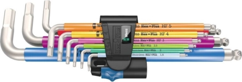 3950/9 Hex-Plus Multicolour HF Stainless 1 05022699001 Unbrako Vinkelskruetrækker-sæt