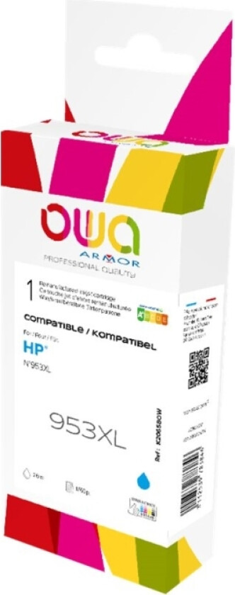 OWA - 26 ml - cyan - kompatibel - boks - gjenfabrikert - blekkpatron - for HP Officejet Pro 77XX, 82XX, 87XX