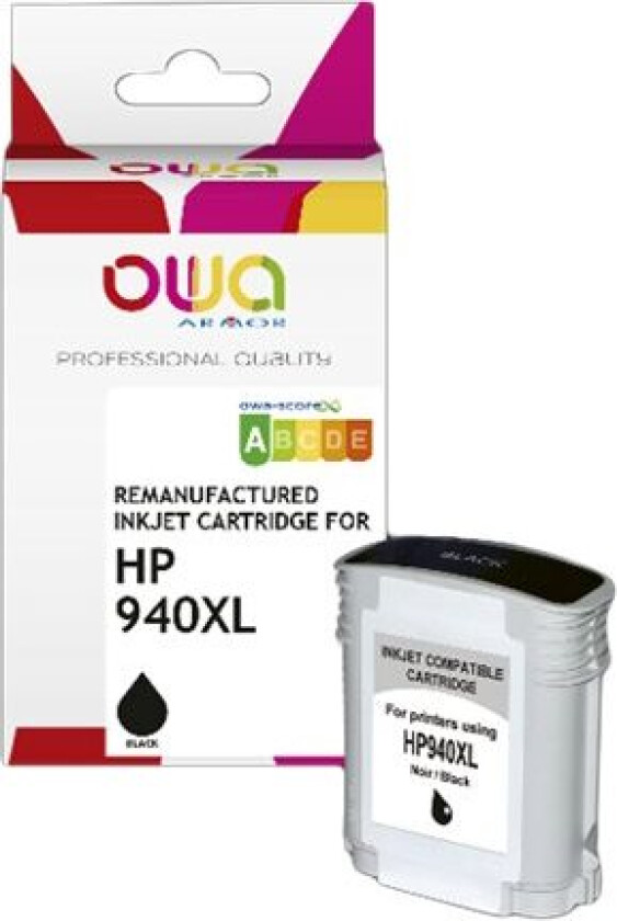 OWA - 69 ml - svart - kompatibel - boks - gjenfabrikert - blekkpatron (alternativ for: HP 940XL) - for HP Officejet Pro 8000, 8500, 8500 A909a, 8500A, 8500A A910a, 8500A A910d