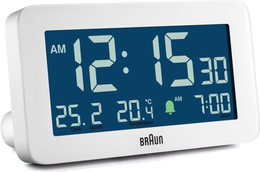 vekkerklokke med temperatur og dato