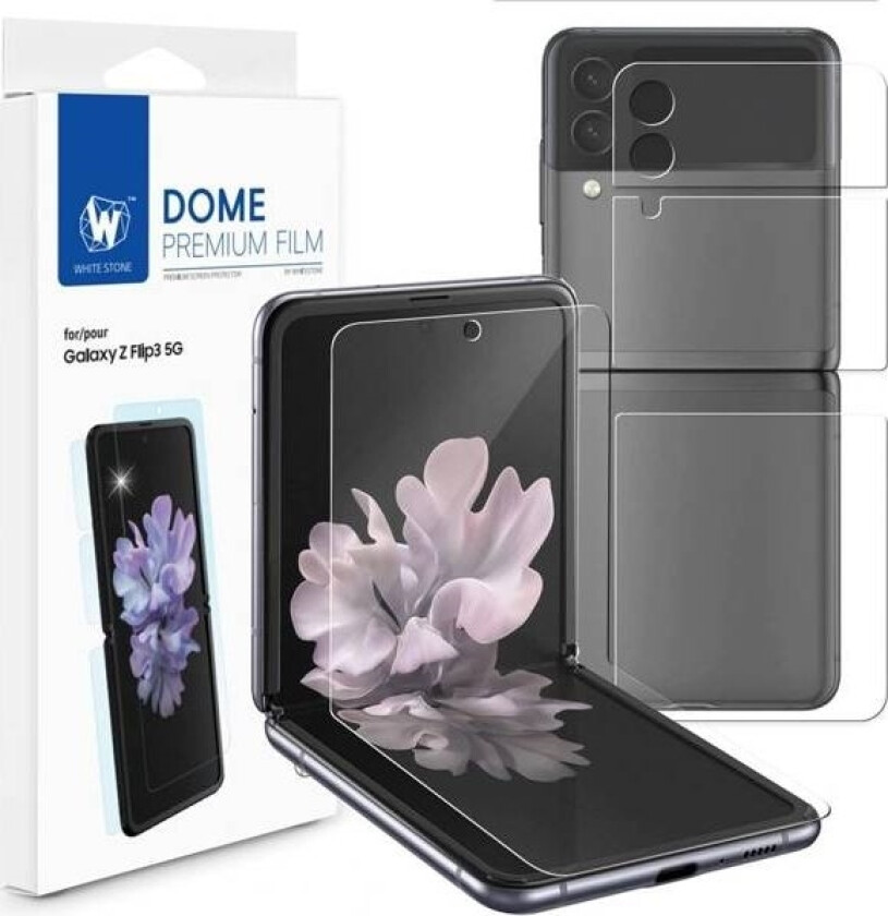 Whitestone Dome Galaxy Z Flip 4 Skjermbeskytter Dome Premium Film
