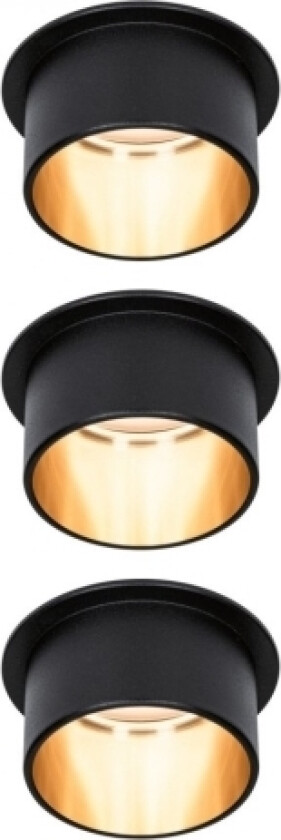 Paulmann Gil Coin, Overflateegnet, 1 ampuller, LED, 6 W, 2700 K, Sort, Gull