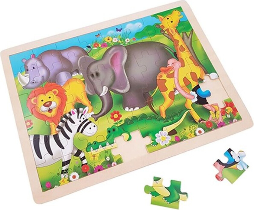Wooden Jigsaw Puzzle Wild Animals Tre