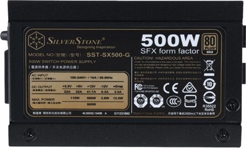 SX500-G Strømforsyning (PSU) - 500 Watt - 92 mm - 80 Plus Gold sertifisert