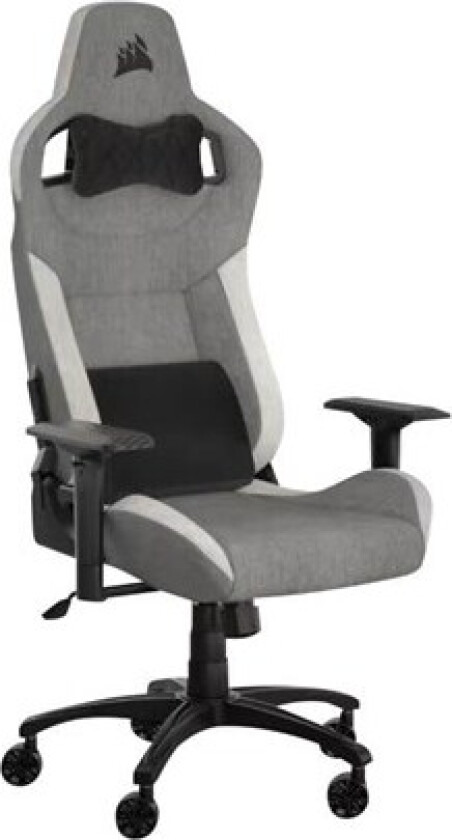 T3 RUSH - gaming chair - fabric - grey white Gamingstol - Stoff - Opptil 120 kg