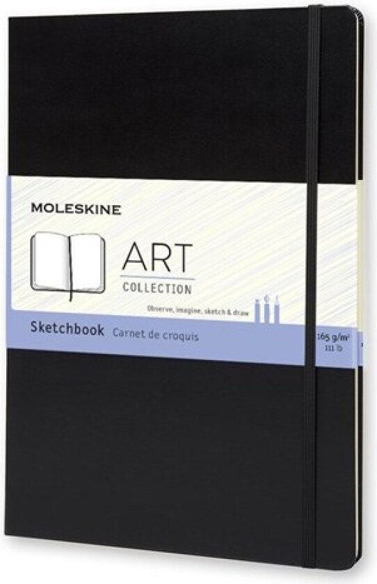 Art Sketchbook Hard A4 Blank Black 165g/