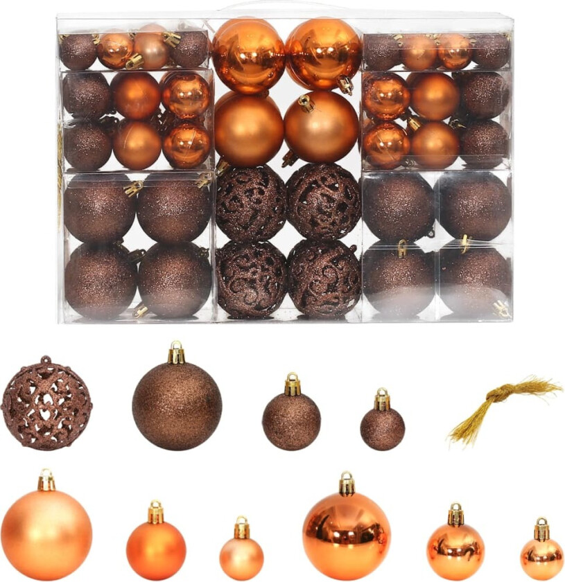 Julekuler 100 stk brun 3 / 4 / 6 cm