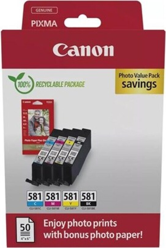 CLI 581 C/M/Y/BK Photo Value Pack