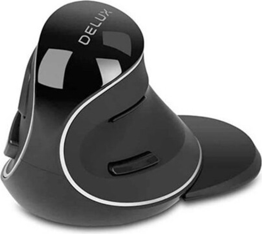 Wireless Vertical Mouse Delux M618PD BT+2.4G 4200DPI - Vertical mouse - Optical / gyroscopic - 5 - Svart