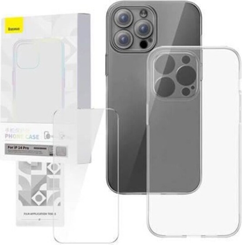 Transparent Case and Tempered Glass set Corning for iPhone 14 Pro