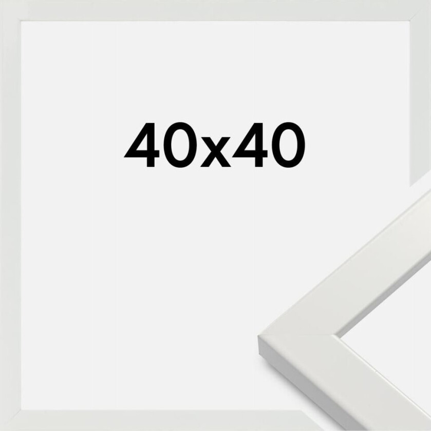 Ramme White Wood Glossy 40x40 Cm