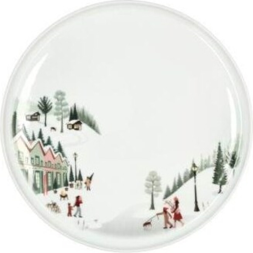 Plate flat straight edge Winter 26 cm White Ovenproof porcelain