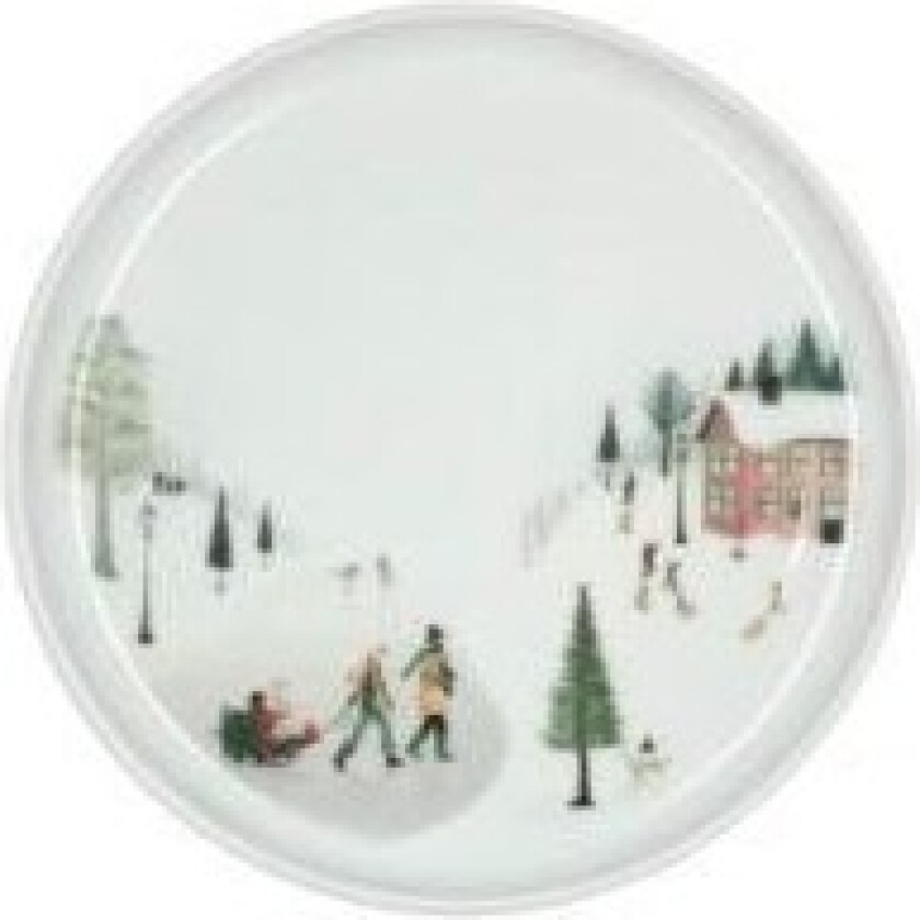 Plate flat straight edge Winter 15.5cm White Ovenproof porcelain