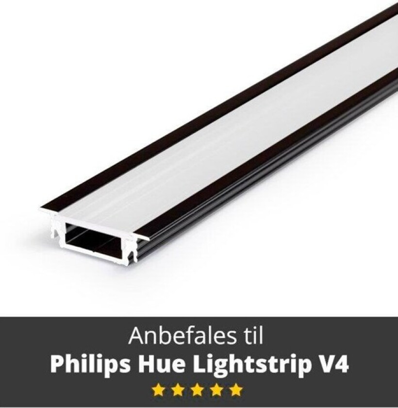 Aluminum Profile - Model G for Philips Hue and Lifx - Black