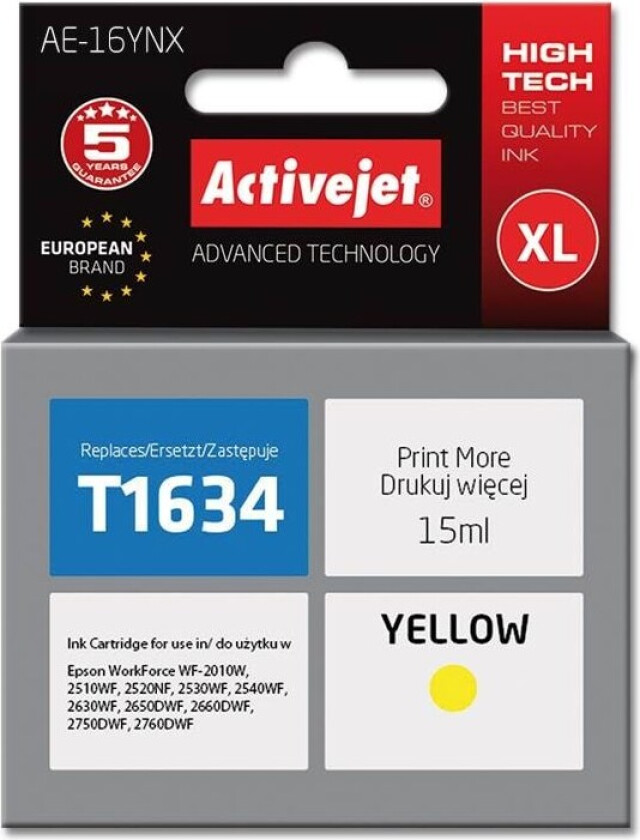 Supreme AE-16YNX - yellow - ink cartridge (alternative for: Epson T1634) - Blekkpatron Yellow