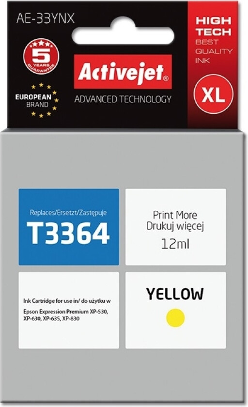Supreme AE-33YNX - yellow - ink cartridge (alternative for: Epson T3364) - Blekkpatron Yellow