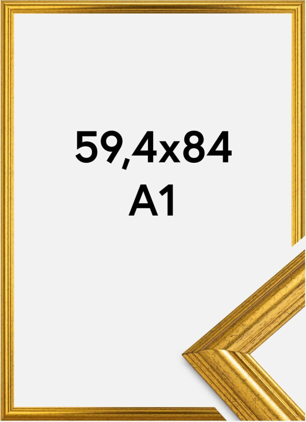Ramme Västkusten Akrylglass Gull 59,4x84 Cm (A1)