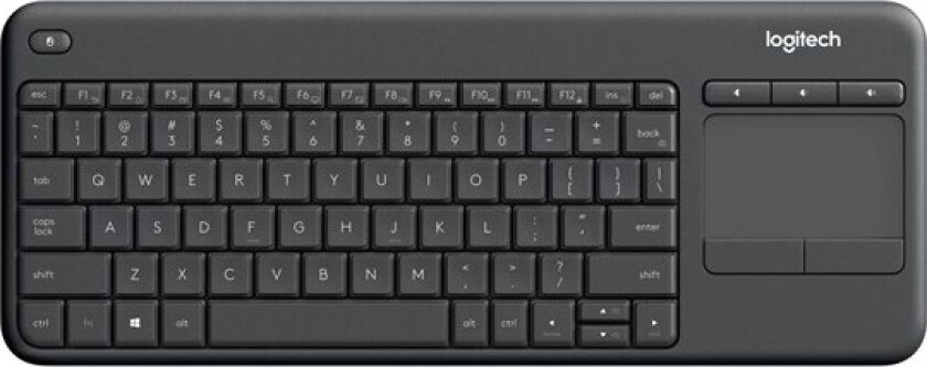 K400 Plus Ergonomic Wireless Touch - Tastatur - Spansk - Svart