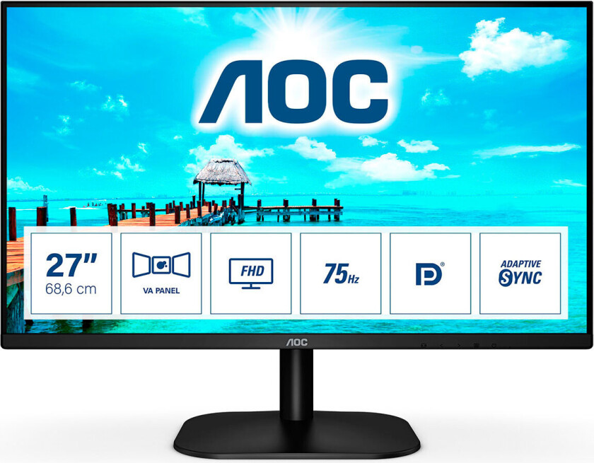 27" AOC 27B2QAM FHD 75Hz Speakers - 4 ms - Skjerm