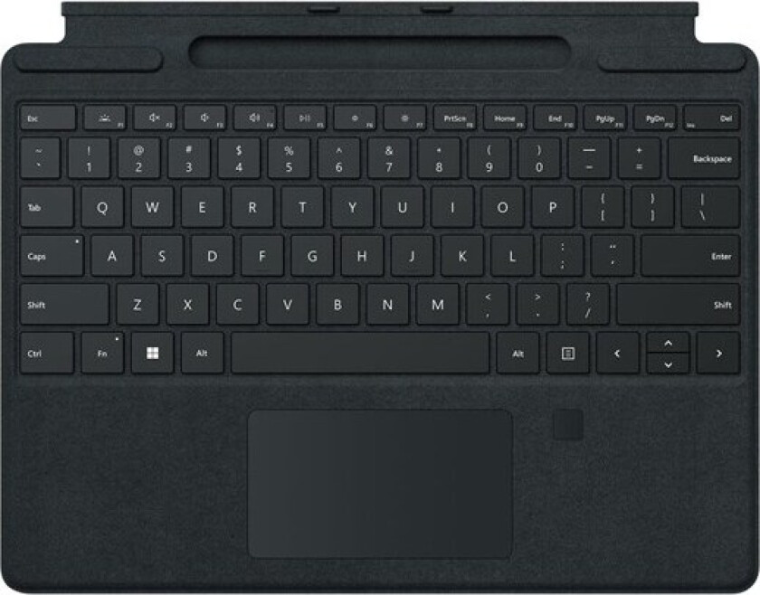 Surface Pro Signature Keyboard with Fingerprint Reader - keyboard - with touchpad accelerometer Surface Slim Pen 2 storage and charging tray - Tastatur - Tysk - Svart