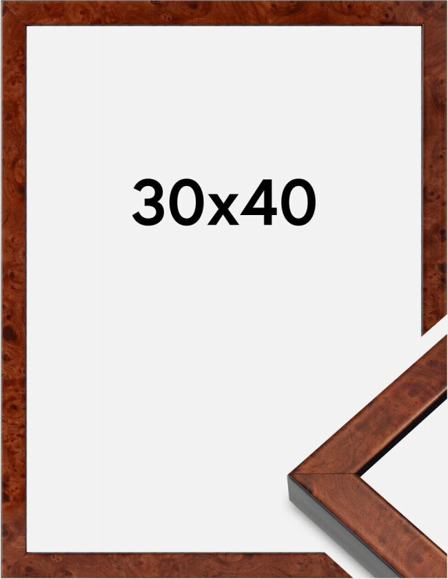 Ramme Hermes Akrylglass Burr Walnut 30x40 Cm