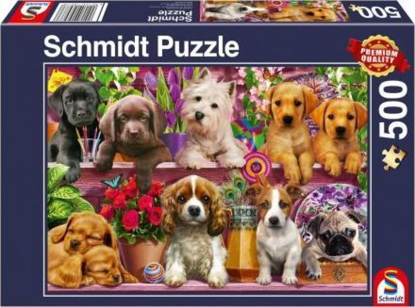 Puzzle - Dog in the Shelves (500 pieces)
