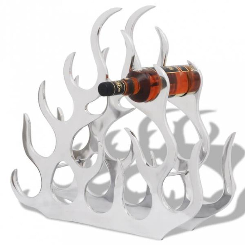 Vinstativ for 11 flasker sølv aluminium