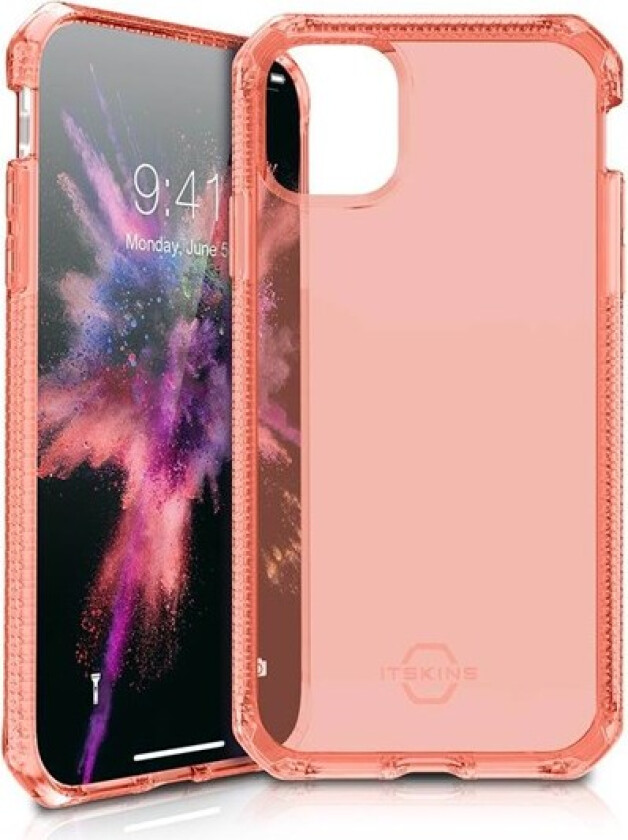 Cover for iPhone 11 Max 6.5 ". Transparent Coral Red
