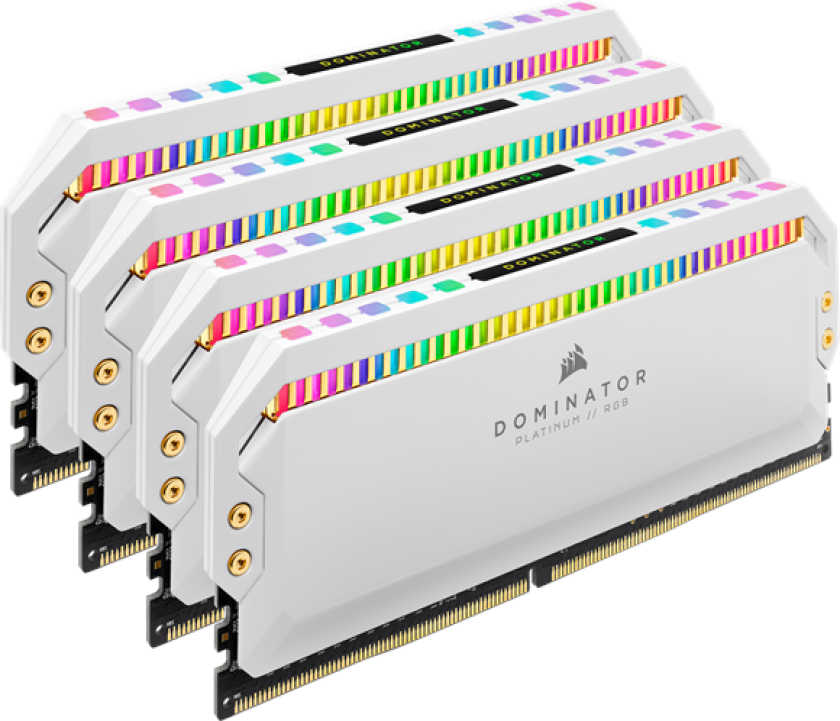 Dominator Platinum RGB DDR4-3600 - 32GB - CL18 - Quad Channel (4 stk) - Intel XMP - Hvit med RGB