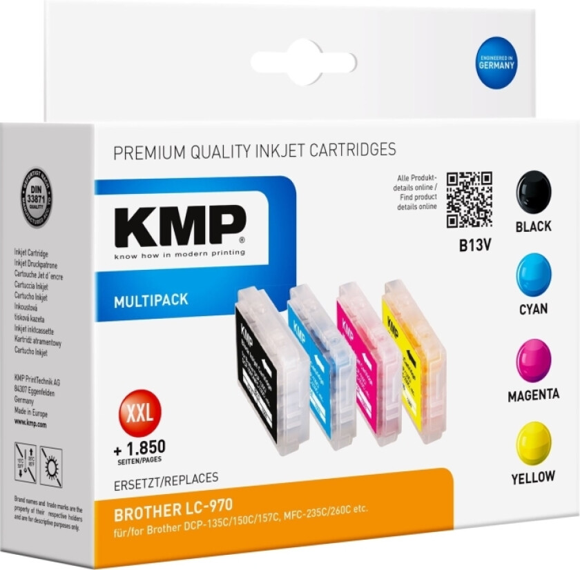 B13V - Blekkpatron Svart, Cyan, Magenta, Gul