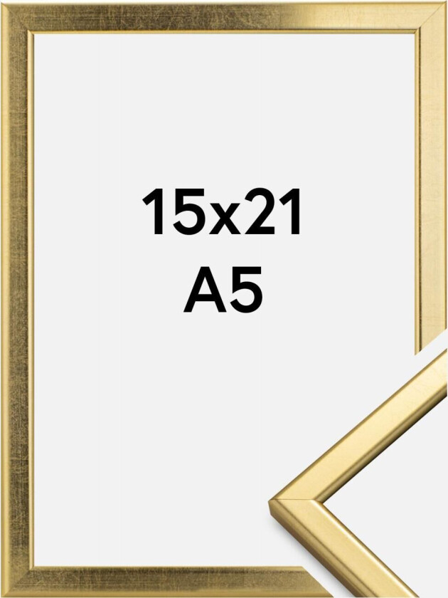Ramme Slim Matt Antirefleksglass Gull 15x21 Cm (A5)