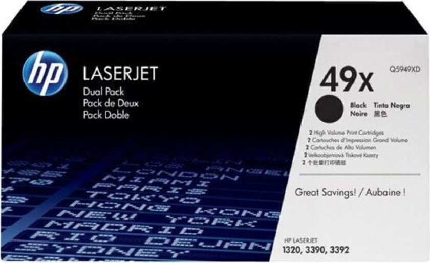 49XD / Q5949XD - Black Laser Toner - Laser toner Svart