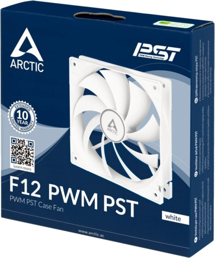 F12 PWM PST (White) - Kabinettvifte - 120mm - Hvit - 23 dBA