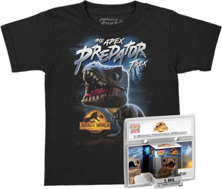 - JURASSIC WORLD DOMINION POCKET POP! & KIDS TEE THE APEX PREDATOR T-REX - Figur