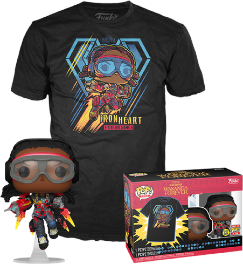 - MARVEL POP! & TEE IRONHEART MK1 (GLOW) - Figur