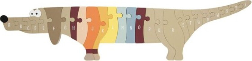 - Wooden Letter and Shape Puzzle Dog 26 pcs. Tre