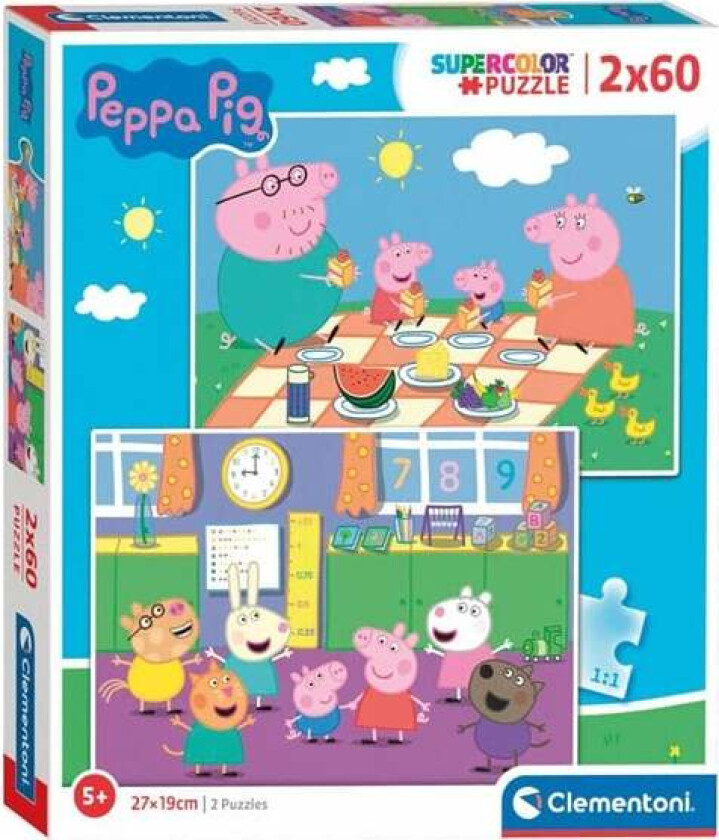 Puzzle Peppa Pig 2x60st. Gulv