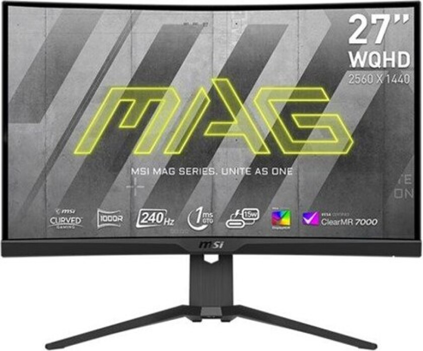 27" MSI MAG 275CQRXFDE - LED monitor - curved - 27" - HDR - 1 ms - Skjerm