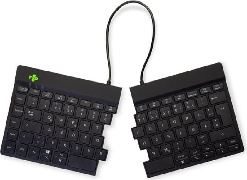 R-Go Split Break - keyboard - with integrated break indicator - QWERTZ - German - black - Tastatur - Tysk - Svart