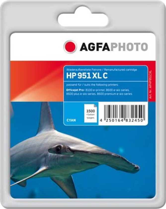 AgfaPhoto - cyan - compatible - ink cartridge (alternative for: HP 951XL) - Blekkpatron Blå