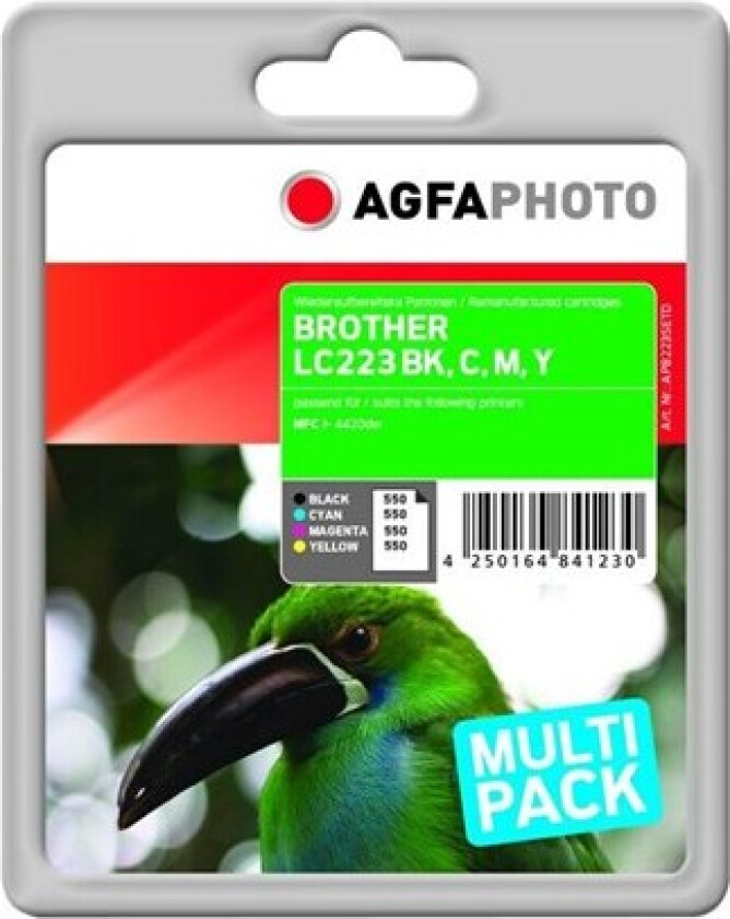 Photo - 4-pack - black yellow cyan magenta - compatible - ink cartridge (alternative for: Brother LC223VALPB) - Blekkpatron Blå