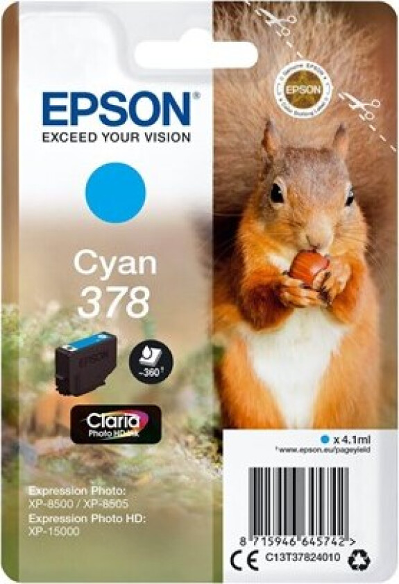 378 - cyan - original - ink cartridge - Blekkpatron Blå