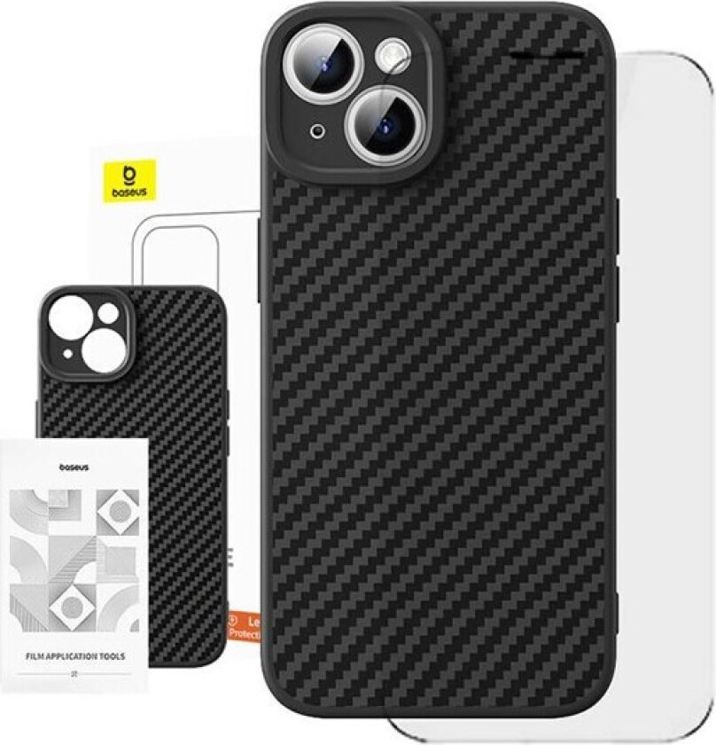 Case Synthetic Fiber iPhone 15 Plus + tempered glass