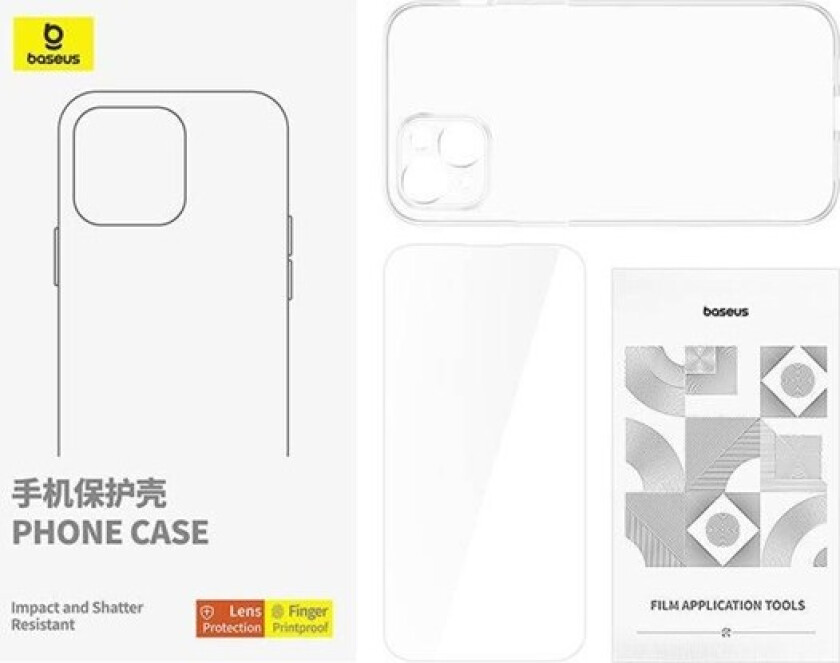 Clear Case iPhone 15 Plus + tempered glass