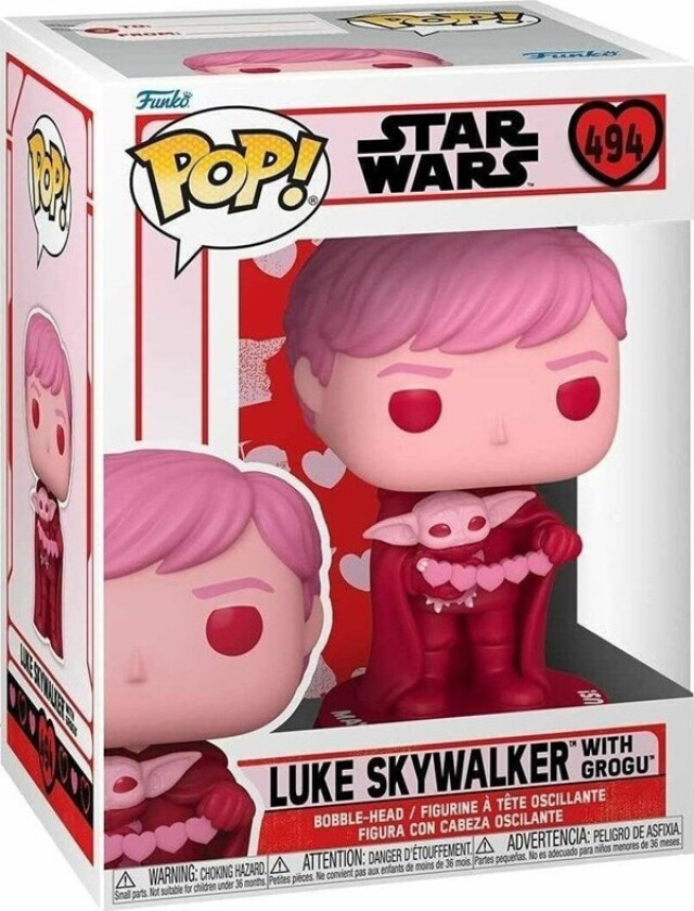 - POP! Star Wars Valentines Luke Skywalker with Grogu Figure 494 - Figur